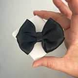 Black Satin Bow Clip