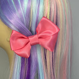 Pink Satin Bow Clip