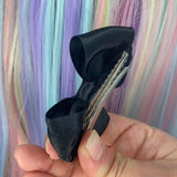 Black Satin Bow Clip