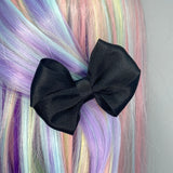 Black Satin Bow Clip