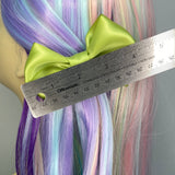Lime Satin Bow Clip