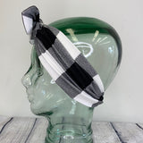 Black and White Buffalo Plaid Stretch Wrap Headband