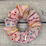 Pink Rainbow Hexagon Scrunchie