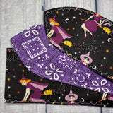 Purple Witch in Night Sky