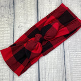 Buffalo Plaid Stretch Wrap Headband