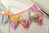 Three 3’ Strings - making 9’ of Vintage Fabric Bunting