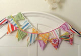 Three 3’ Strings - making 9’ of Vintage Fabric Bunting