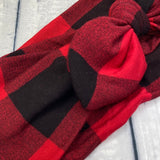 Buffalo Plaid Stretch Wrap Headband