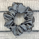 Steele Grey Satin Fun-chie Scrunchie by Gracie
