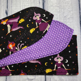 Purple Witch in Night Sky