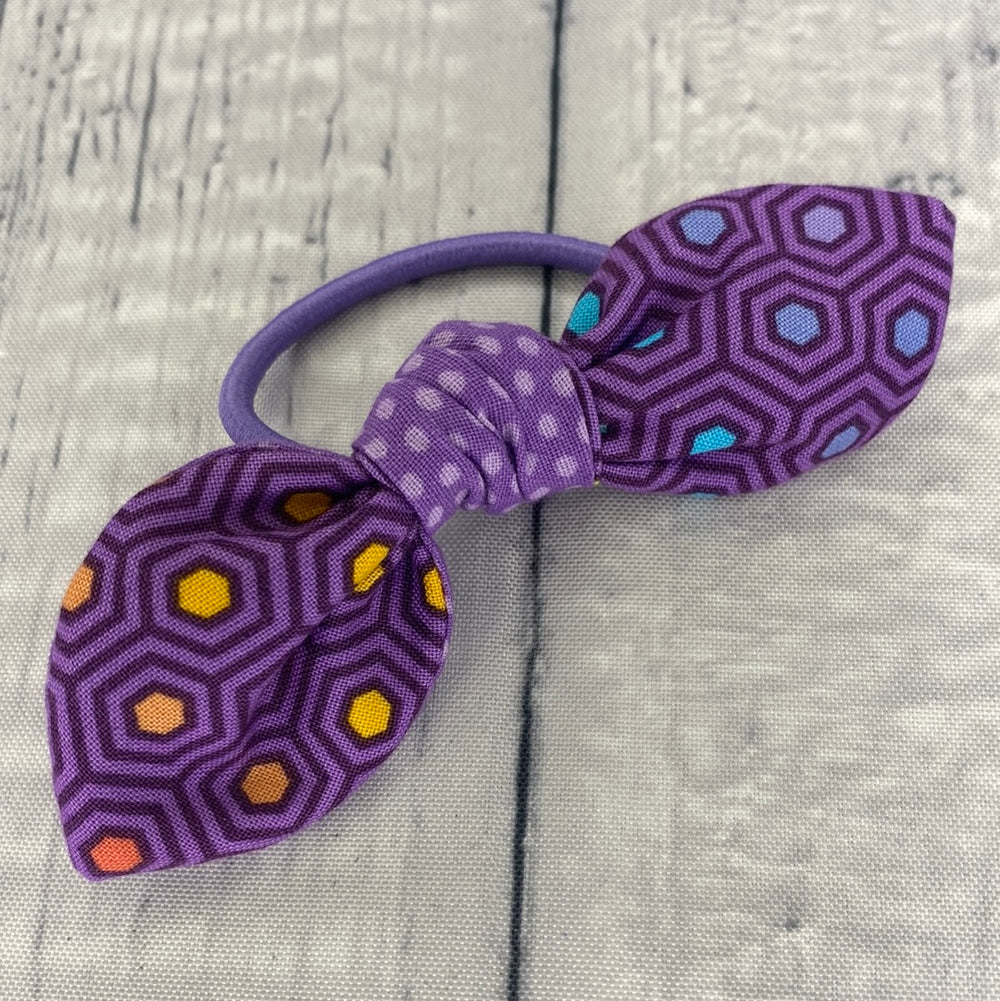 Purple Hexagon Bitty Single Bow