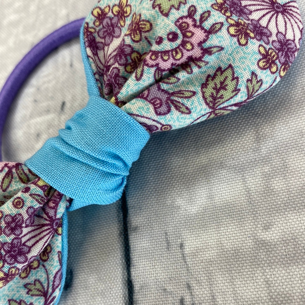 Lilac Paisley Floral Itty Bitty Single Bow