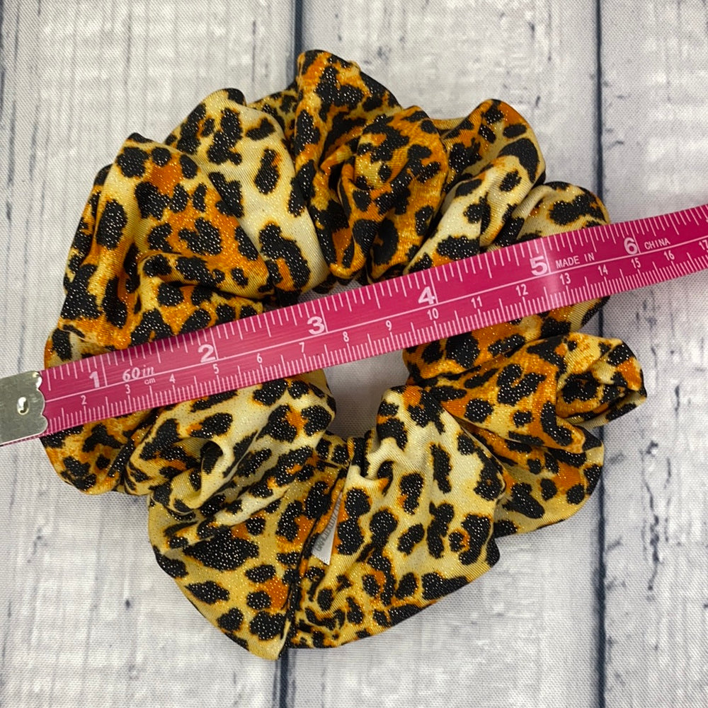 Upcycled XL Sparkly Leopard Scrunchie
