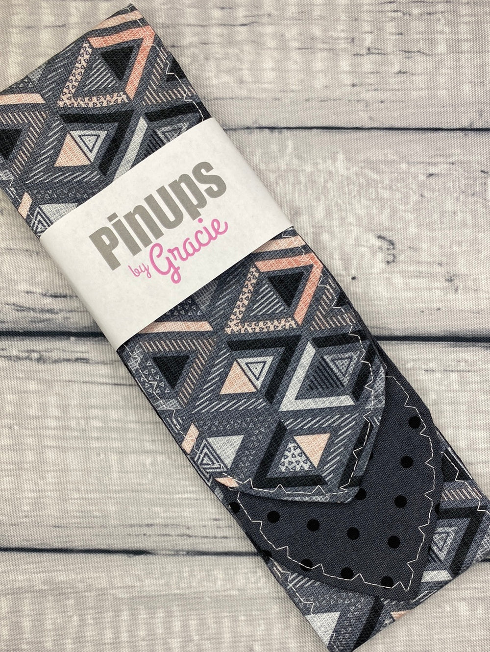 Pink and Grey Aztec Triangles