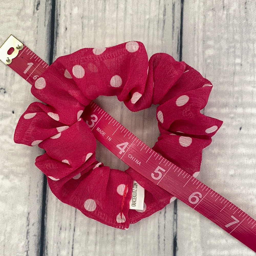 Rapsberry Chiffon Midi Polka Dot Fun-chies by Gracie