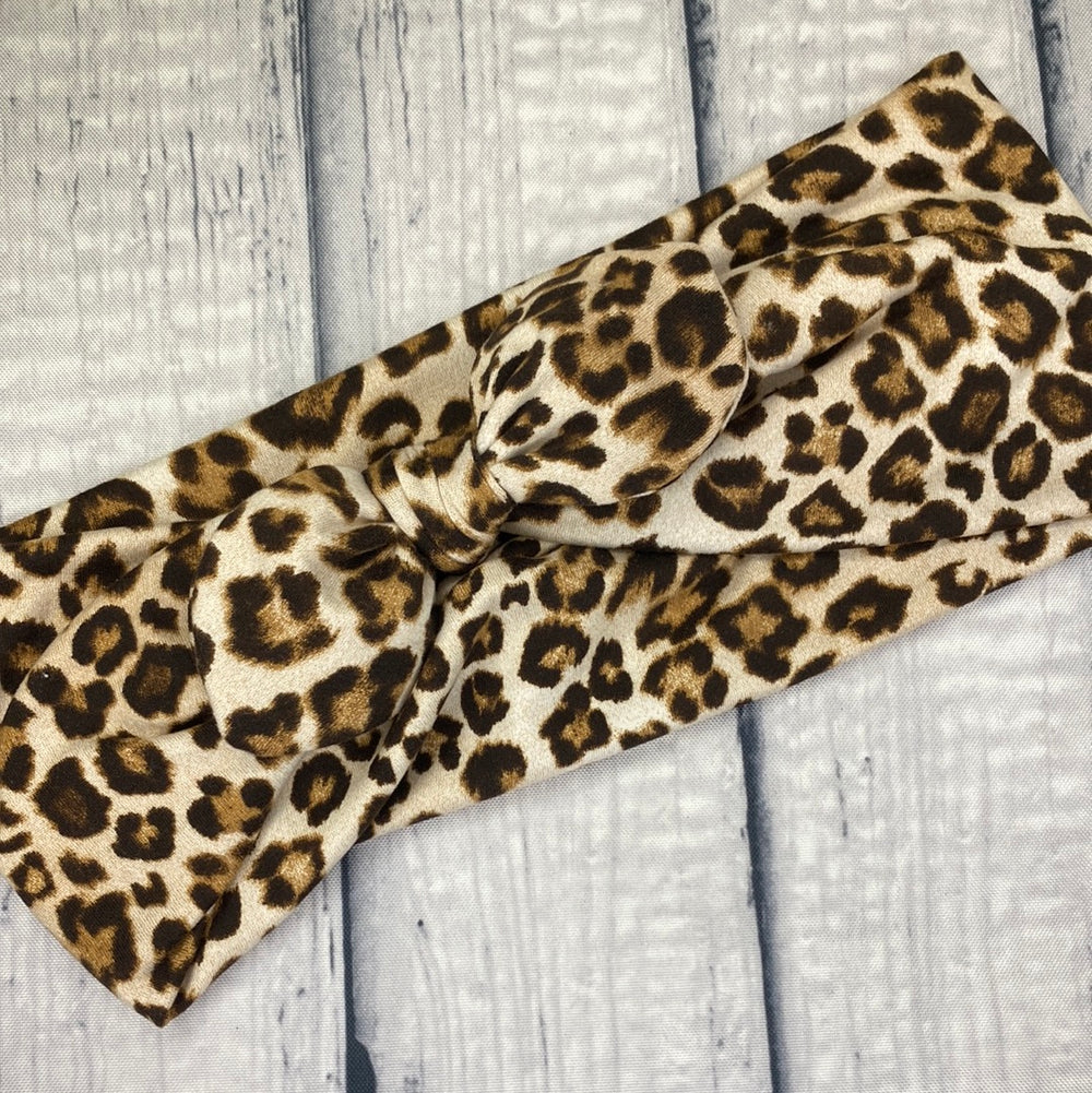 Leopard Print Stretch Wrap Headband