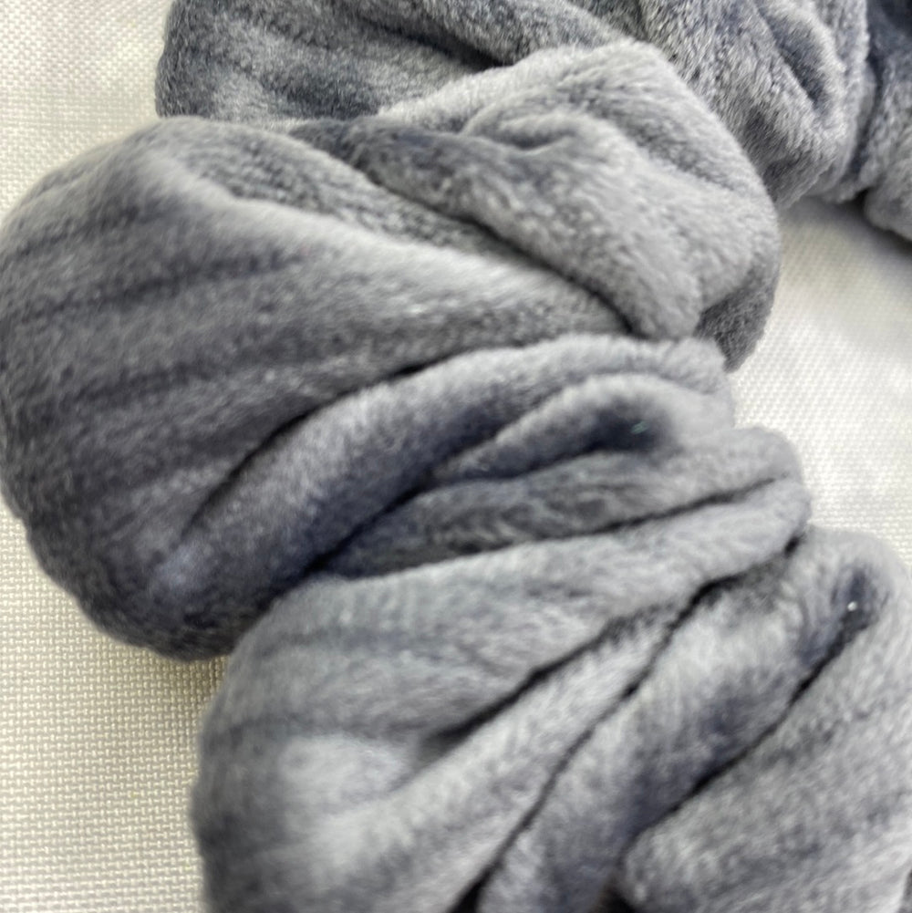 Ultra Soft Ribbed Velour - Charcoal Fun-chies by Gracie