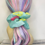 Upcycled Gigantic Electric Mint Kisses Scrunchie